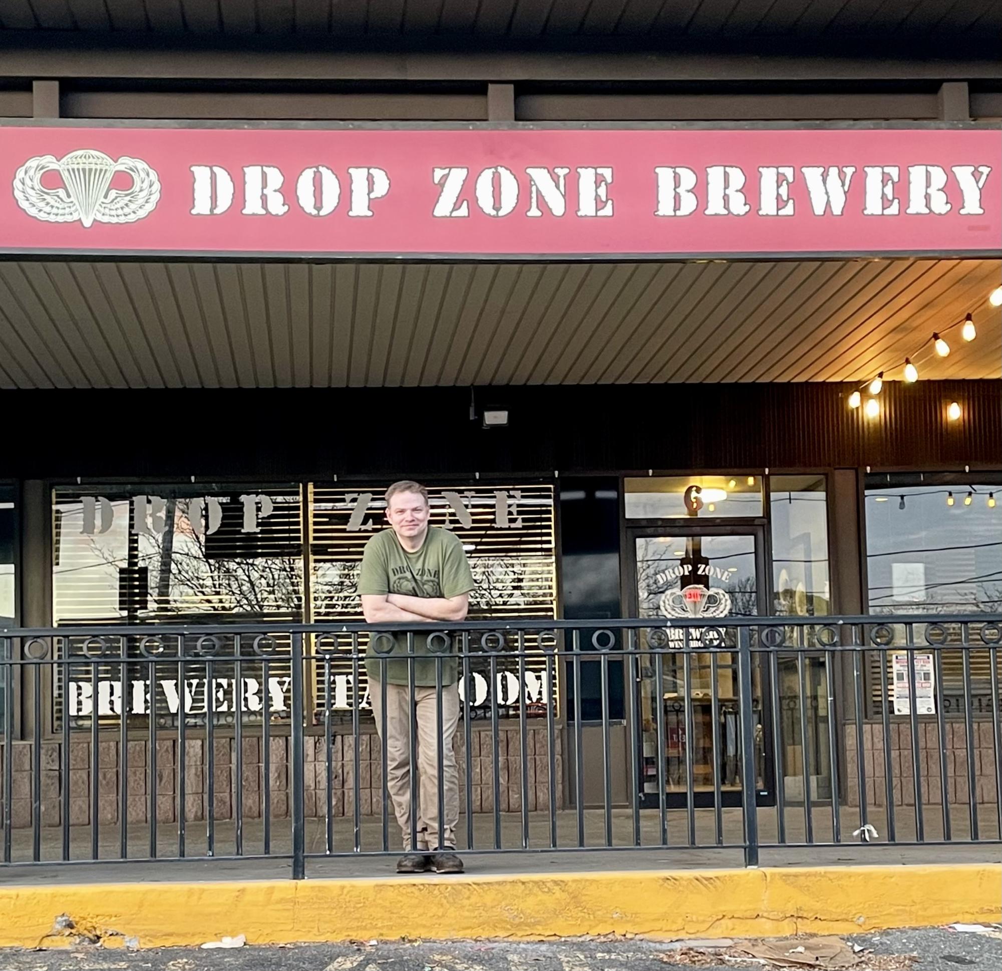 Jason Karge outside of Drop Zone Brewery.
