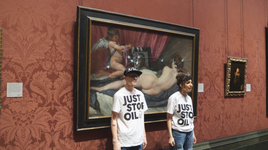 Activists smash glass protecting Velazquez’s Venus painting in London’s National Gallery