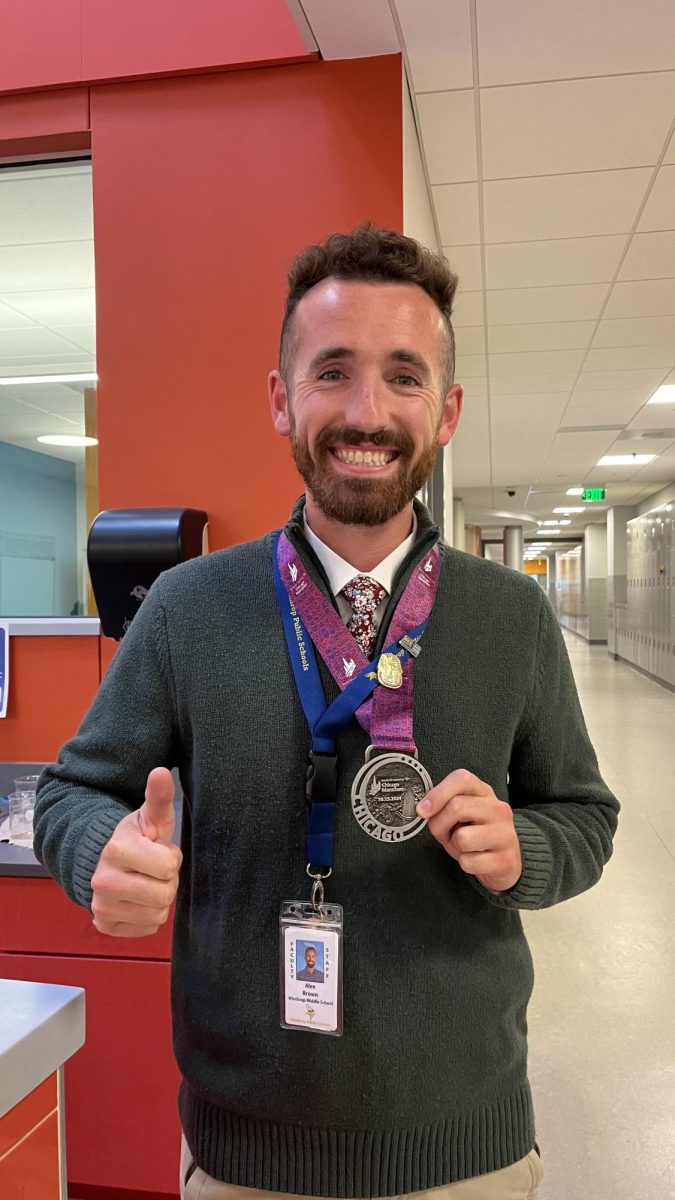 Mr. Brown - proudly wearing his medal.